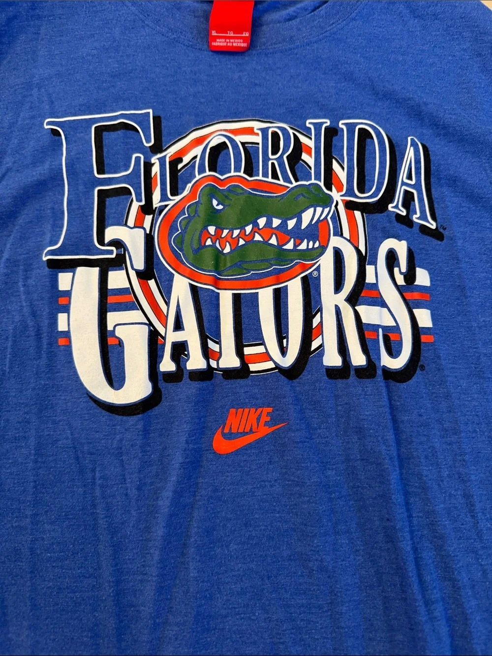Nike Florida Gators NCAA T-Shirt Men's  Blue Long Sleeve Football Logo-XL